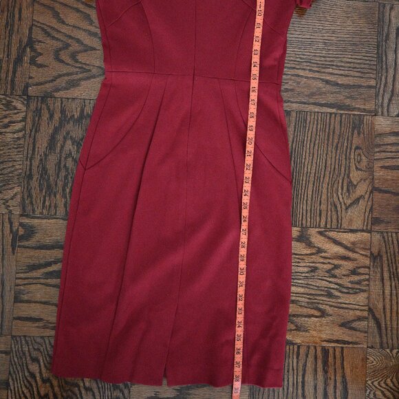 Brooks Brothers V-Neck Suiting Dress – Red – Size 4 - Picture 7 of 13